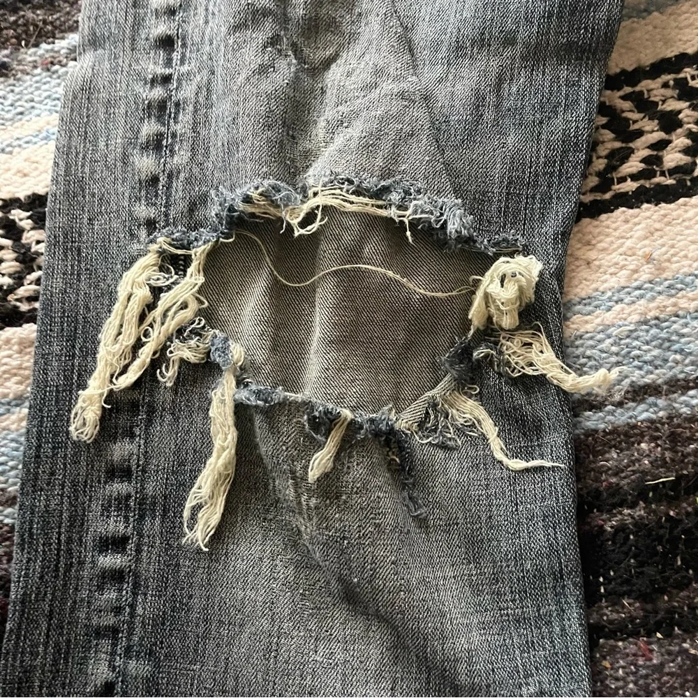 Buffalo David Bitton Men’s Denim Distressed 5 Pocket Bootcut Relaxed Fit Jeans